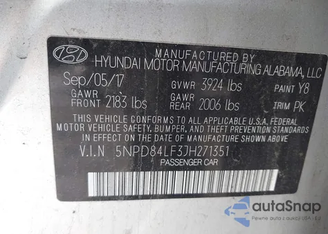 2018 Hyundai Elantra Value Edition из США, поврежденный, VIN 5NPD84LF3JH271351